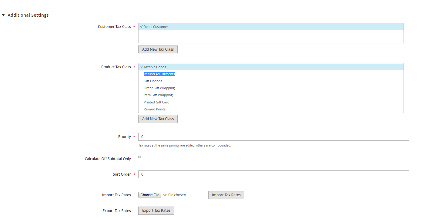 Setting up taxes in Magento 2