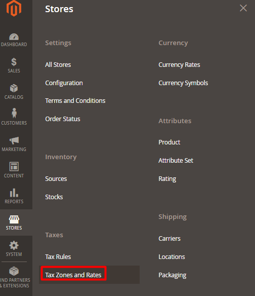 Setting up taxes in Magento 2